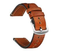 YsangTergm Vegetable-Tanned Genuine Leather Watch Strap, Vintage Quick Release Replacement Band Universal Fit for 18-24mm Lugs - Retro Style(Red Brown,20mm)