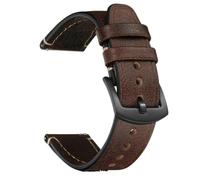 YsangTergm Vegetable-Tanned Genuine Leather Watch Strap, Vintage Quick Release Replacement Band Universal Fit for 18-24mm Lugs - Retro Style(Dark brown,24mm)