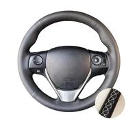 YSASFZX Car Steering Wheel Cover Car Steering Wheel Cover Black Perforated Microfiber Leather For Toyota For E'Z For RAV4 For Auris 2013 2014 Steering Wheel Cover(Gray)
