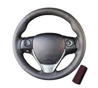 YSASFZX Car Steering Wheel Cover Car Steering Wheel Cover Black Perforated Microfiber Leather For Toyota For E'Z For RAV4 For Auris 2013 2014 Steering Wheel Cover(Red)