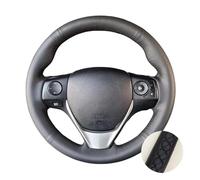 YSASFZX Car Steering Wheel Cover Car Steering Wheel Cover Black Perforated Microfiber Leather For Toyota For E'Z For RAV4 For Auris 2013 2014 Steering Wheel Cover(Black)