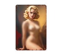 YSAUEGP Classic Tin Plate Retro Pinup Girl Vintage Metal Sign for Home Bedrooms Kitchen Bars Pubs Garages Gardens Patios Porches - 8x12 Inch