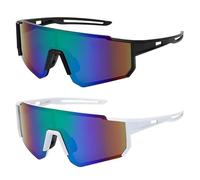 YSBCNK 2 Pcs Cycling Glasses Mens, Sports Polarized Sunglasses, Polarized Cycling Glasses for Men Women, UV 400 Sports Glasses, Windproof Cycling Glasses for Running, Hiking, Golf, Fishing, Driving