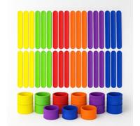 YSBJKWCF Silicone Slap Bracelets for Kids - Bulk DIY Craft Project Party Favors, Customizable Snap Bands for Birthdays, Halloween, Christmas, Classroom Prizes & Holiday Gifts (60, Colored)