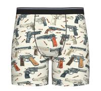 YSBKN Mens Underwear Stretch Breathable Boxer Briefs For Men Novelty Gifts, Guns and Bullets, XXL