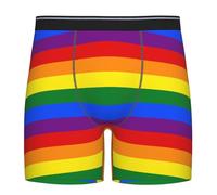 YSBKN Mens Underwear Stretch Breathable Boxer Briefs For Men Novelty Gifts, Lgbt Rainbow, M