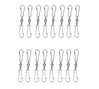 YSBRYD 16 Pack Spinning Double Clip Swivel Hooks for Wind, Windsock, Bird Feeders, Wind Crystal Twisters Party
