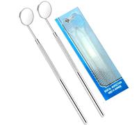 YSCARE Dental Mouth Mirror Oral Teeth Mirror Inspection Mirror Curve Angle Dentist Oral Care Mouth Checking Extension Tool Also uses for Eyelash Extensions (Silver (Double))