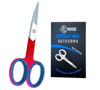 YSCARE Premium Manicure Scissors Multi-Purpose Stainless Steel Cuticle Pedicure Beauty Grooming Kit for Nail, Eyebrow, Eyelash, Dry Skin Curved Blade 3.5 inch (Red)