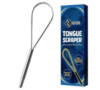 YSCARE Tongue Scraper for Adults, Reduce Bad Breath, Metal Tongue Scraper, Tongue Cleaner, Stainless Steel Tongue Cleaner for Adults,Tongue Scrubber (Silver, Pack of 1)