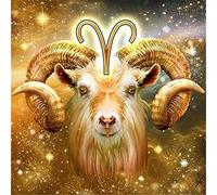 YSCOLOR 5D 100% Full Round DIY Aries Diamond Embroidery Animal Diamond Painting Mosaic Cross Stitch Home Decoration Wall Stickers 11.8X11.8 in/30X30cm