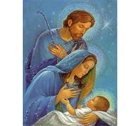 YSCOLOR 5D Diamond Painting Kits Jesus Holy Family DIY Paint with Full Drill Round Diamond Art Embroidery Kits Wall Decoration Festival Gift 30x40cm/11.8x15.8inch NO.2377