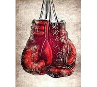 YSCOLOR 5D Diamond Painting Kits Red Boxing Gloves Full Drill Kits for Adults Picture Arts Crafts Wall Decor Round Drill 30x40cm/11.8x15.8inch