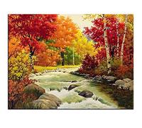 YSCOLOR 5D DIY Diamond Painting Cross Stitch Diamond Embroidery Landscape Autumn Forest Pattern Hobbies And Crafts Diamond Mosaic Kits 11.8X15.8 in/30X40cm