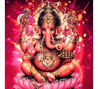 YSCOLOR 5D Diy Diamond Painting Ganesha Embroidery Full Round Diamond Cross Stitch Rhinestone Mosaic Painting Religion Crafts Decor 11.8X11.8in/30X30cm