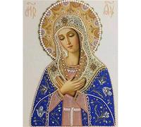 YSCOLOR 5D DIY Diamond Painting The Virgin Mary Full Round Diamond Embroidery Kit Rhinestone Religion Christian Virgin Mary Stitch Home Decoration 30x40cm/11.8x15.8inch
