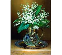 YSCOLOR 5D DIY Full Diamond Painting Flower Valley Lily Cross Stitch Diamond Embroidery Scenery Bellflower Rhinestone Mosaic 11.8X15.8in/30X40cm