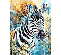 YSCOLOR 5D The Elegant Zebra Diamond Painting Kits for Adults Zebra Diamond Art for Crafts Lovers for Room Decoration 30x40cm/11.8x15.8inch
