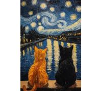 YSCOLOR Cat Diamond Art Kits for Adults Diamond Painting Kit 5D Starry Night DIY Full Round Drill Cat Gem Art Crafts for Home Wall Decor Gift 30x40cm/11.8x15.8inch