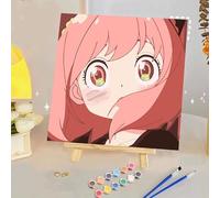 YSCOLOR Cute Anime Portrait Paint by Numbers Kits Perfect for Little Artists Including Inner Frame 20x20 cm