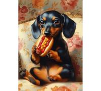 YSCOLOR Dachshund Diamond Art Kits for Adults Dog Full Drill Diamond Painting Dots Gem Art Adult Crafts Kits Arts and Crafts Wall Decor for Home Office 30x40cm/11.8x15.8inch