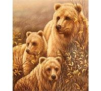 YSCOLOR DIY 5D Diamond Painting Kits Brown Bear Adults Teen Full Round Drill Rhinestone Embroidery Mosaic Pictures Craft 30x40cm/11.8x15.8inch