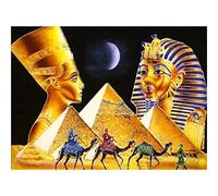YSCOLOR DIY 5D Diamond Painting Kits Egyptian Queen Pharaoh Pyramid Paint with Full Drill Round Diamond Art for Wall Decoration 30x40cm/11.8x15.8inch