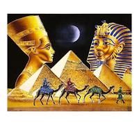 YSCOLOR Diy 5D Diamond Painting Kits Round Drill Egypt Queen Pyramid Camel Full Rhinestone Embroidery 30x40cm/11.8x15.8inch