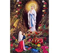 YSCOLOR DIY 5D Diamond Painting Religion Christian Virgin Mary Stitch Full Round Diamond The Virgin Mary Mosaic Kit Home Decor 30x40cm/11.8x15.8inch