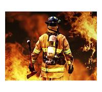 YSCOLOR Fire Engine Art_Craft_Kit 5D DIY Round Diamond Painting Firefighters Full Round Diamond Embroidery Mosaic Needlework Home Art 11.8X15.8 in/30X40cm