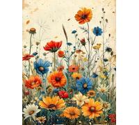YSCOLOR Flower Diamond Art Kits 5D Diamond Painting for Beginners DIY Full Drill Round Gem Painting Dot Art for Adults Home Wall Decor 30x40cm/11.8x15.8inch