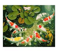 YSCOLOR Koi Fish Lotus DIY Diamond Painting Kit 30x40cm/11.8x15.8inch