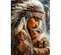 YSCOLOR Native American Diamond Art Kits for Adults American Indian Woman Diamond Painting Dots 5D DIY Full Drill Gem Art Adult Crafts Kits Arts and Crafts 30x40cm/11.8x15.8inch