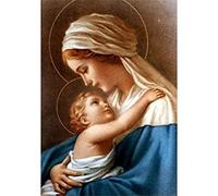 YSCOLOR Round Full Drill Diamond Painting Kit 5D DIY Bless The Virgin Mary Diamond Art Kits with Diamonds Baby Kit for Adult Room Decor 30x40cm/11.8x15.8inch