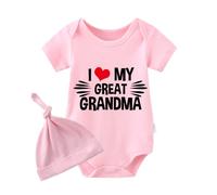 YSCULBUTOL Baby Twins Bodysuit I Love My Great Grandma Long Sleeve Body Baby Boy Girl Romper Jumpsuit Clothes - pink - 3-6 Months