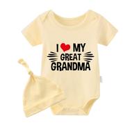 YSCULBUTOL Baby Twins Bodysuit I Love My Great Grandma Long Sleeve Body Baby Boy Girl Romper Jumpsuit Clothes - yellow - 3-6 Months