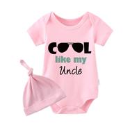 YSCULBUTOL Baby Twins Bodysuits Cool Like My Uncle Funny Infant Bodysuit Newborn Baby Boys Girls Fashion Clothes - pink - 3-6 Months