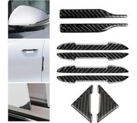 YSDCIKM 8 PCS Car Door Edge Protector for Ford Focus 3 & 4 Kombi (Turnier) 2010-2025, Carbon Fiber Rearview Mirror Sticker, Anti-Collision Carbon Fiber Auto Door Bump Protector Sticker