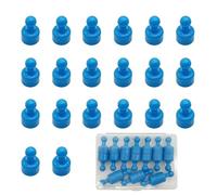 YSDINK 12 * 19mm Strong Neodymium Magnets | 20 Pack Magnetic Push Pins for Fridge, Whiteboard, Noticeboard & Office, Durable Black Magnet Pins for Home, School, Crafts and Organization (Blue)