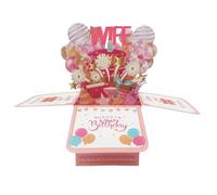 YSDINK Charming 3D Birthday Card for Her - Pop Up Fireworks Balloon Gift Box with Envelope, Unique Greeting Card for Wife, Mom, Daughter, Sister & Friends (WIFE)
