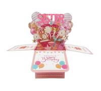 YSDINK Charming 3D Birthday Card for Her - Pop Up Fireworks Balloon Gift Box with Envelope, Unique Greeting Card for Wife, Mom, Daughter, Sister & Friends (SISTER)