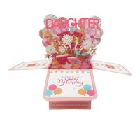 YSDINK Charming 3D Birthday Card for Her - Pop Up Fireworks Balloon Gift Box with Envelope, Unique Greeting Card for Wife, Mom, Daughter, Sister & Friends (DAUGHTER)