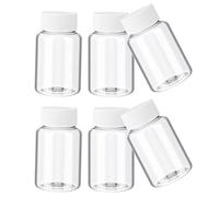 YSDINK Empty Capsules,Plastic Pill Containers with Secure Caps for Liquid,Solid,Powder,Chemical Storage, Refillable Travel Medicine Organizer for Vitamins,Medication,Supplements (Clear, 100ml 6-Pack)