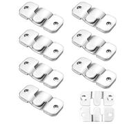 YSDMY 16Pcs Flush Concealed Mount Bracket,Heavy Duty Interlocking Hanger Hooks,Mini Flush Stainless Steel Wall Mounted Hangers for Photo Frame,Picture Display,Art Works,Posters and Clock Mirror Frames