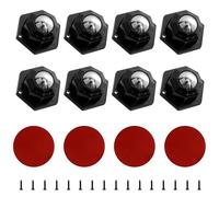 YSDMY 8 Pcs Black Small Castors Self Adhesive Castors 20mm Ball Castors Furniture Castors 360 Degree Rotation Castor Wheels with Mounting Holes,Casters,Ball Bearing Castors for Small Furniture Trash