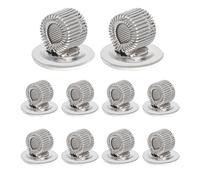 YSDMY Stainless Steel Pen Holder 10Pcs Dashboard Pen Holder with Adjustable Spring Loop Self Adhesive Pencil Organizer for Notebook Clipboard Fridge Whiteboard Bulletin Board Map