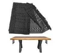 YSDYY 1 Piece Black Cotton And Linen Table Runner, Woven Tassel Table Runner, Simple Table Runner, Table Decoration, Bohemian Style Table Runner