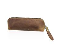 YSDYY 1 Piece Leather Pencil Case, Simple Solid Color Pencil Case, Large Capacity Stationery Bag, Zip Glasses Bag, Student Stationery Bag, Multi-Purpose Storage Bag