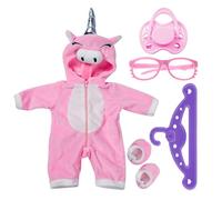 YSDYY 1 Piece One-Piece Suit With Shoes, 1 Piece Pacifier, 1 Piece Clothes Hanger And 1 Piece Glasses, Doll Accessories, Toys And Doll Clothes, Children'S Toys