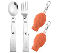 YSDYY 1 Piece Spoon And 1 Piece Fork, With 2 Piece Storage Lunch Boxes, Foldable Tableware, Stainless Steel Tableware, Portable Tableware